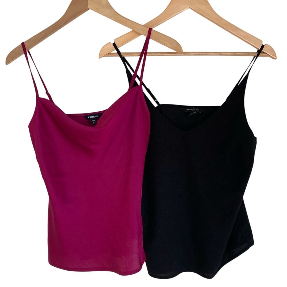 Banana Republic Express Camisole Bundle Womens Size XS‎ Black Pink Basics